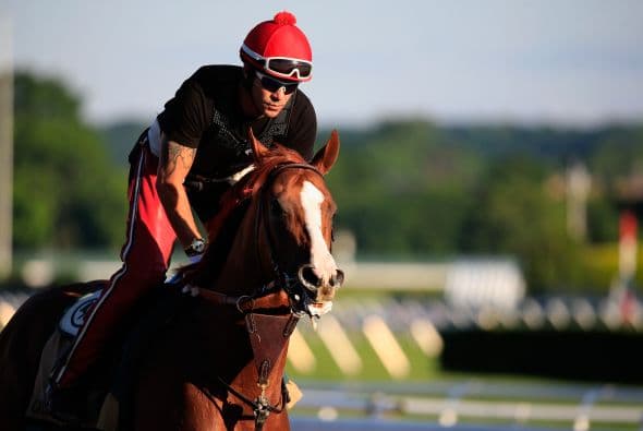 California Chrome finalizó su última práctica antes de ir tras la historia y la Triple Corona en el Belmont Stakes.