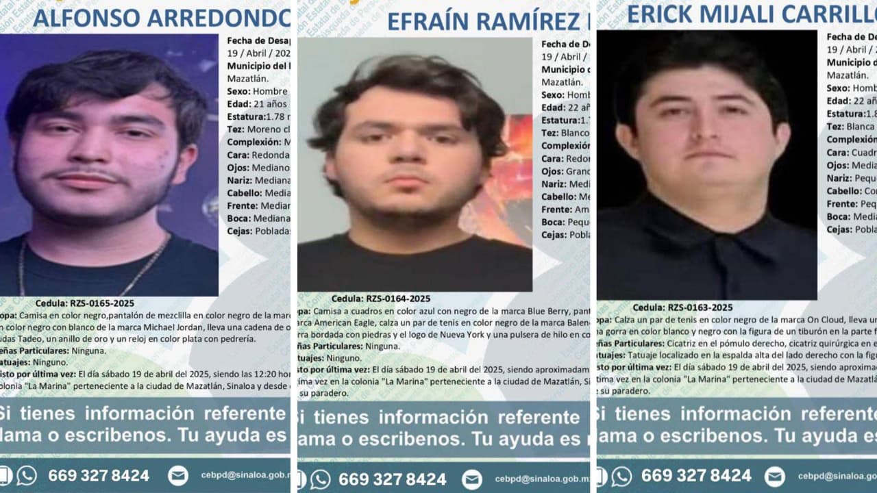 En plenas vacaciones de Semana Santa desaparecen tres jóvenes en Mazatlán, Sinaloa