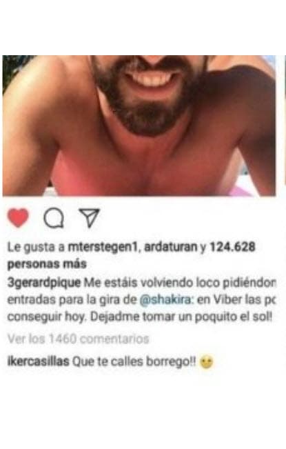 De manera inesperada, Iker Casillas apareció en los comentarios con el siguiente mensaje:
<b>"¡Que te calles, borrego!". </b>
<br>