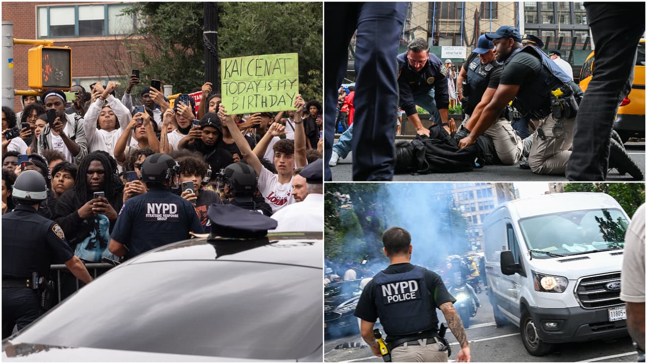 Una convocatoria de Kai Cenat, quien se autodefine como "influencer" y "streamer" de Twitch, en la que prometía regalar consolas, computadoras, auriculares y otros artículos se convirtió en un caos. Las autoridades arrestaron a 65 personas por actos vandálicos.