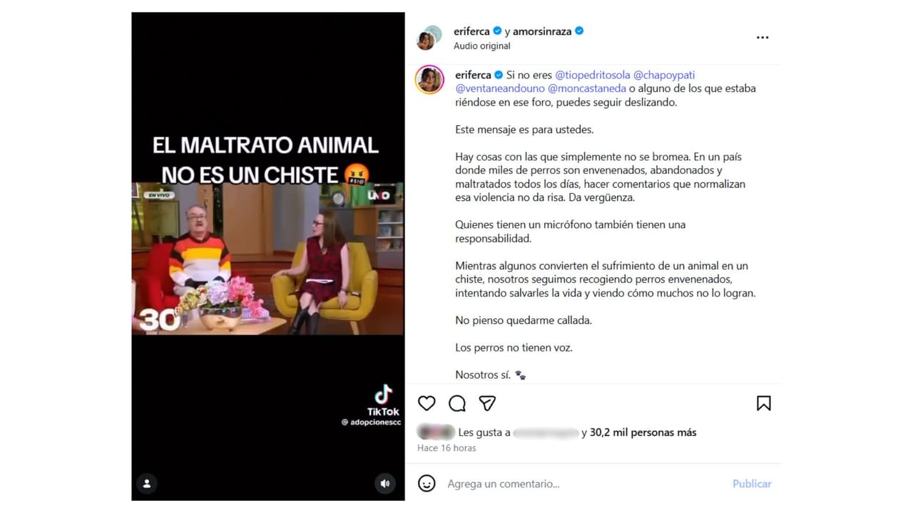 La rescatista Erika Fernández expresó su molestia ante los comentarios de Pedro Sola.