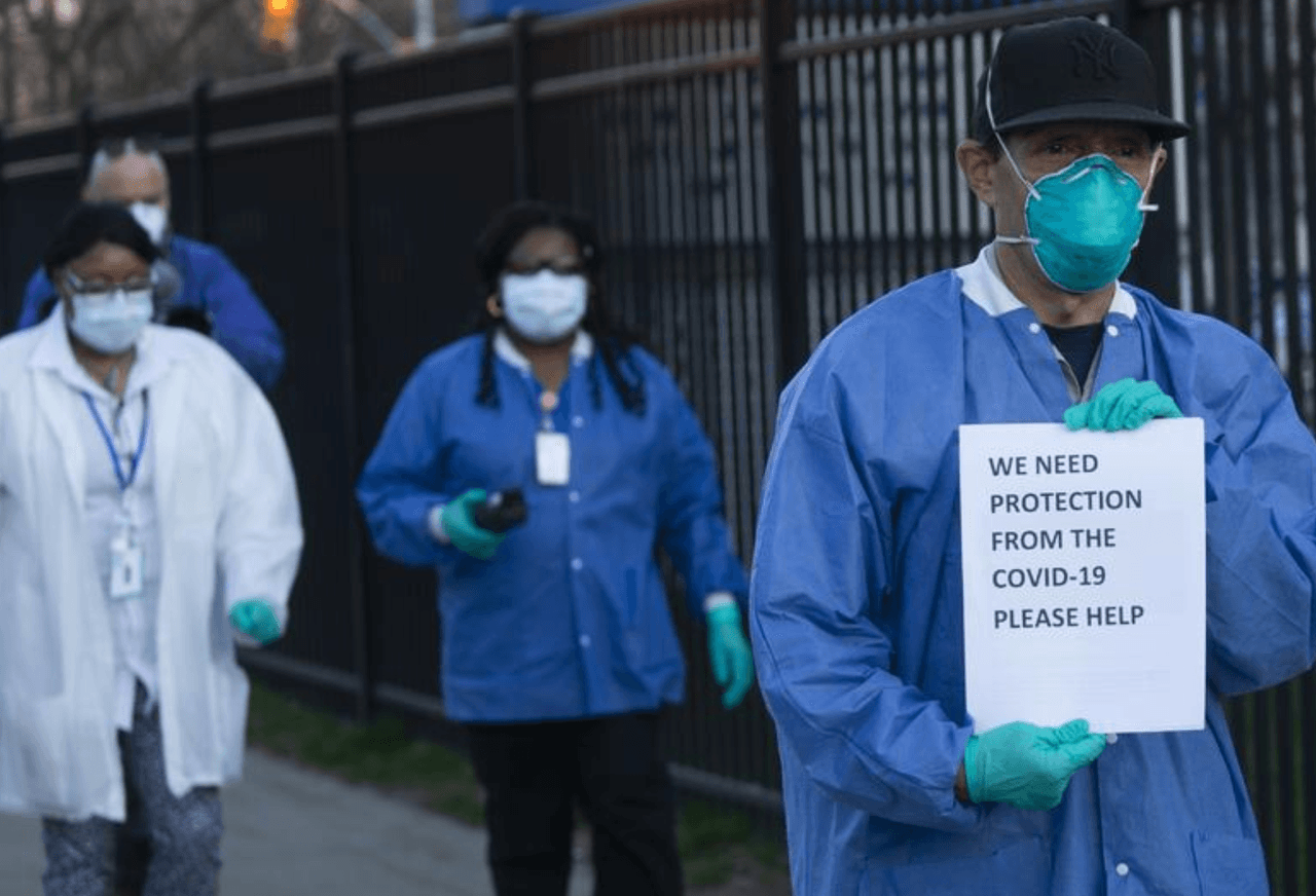 Enfermeras de Nueva York demandan por falta de protección contra el coronavirus