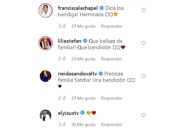 La imagen que acumuló casi 60 mil 'me encanta' en Instagram emocionó a sus compañeros de los medios de comunicación y bajo la imagen la felicitaron por la familia que ha formado.