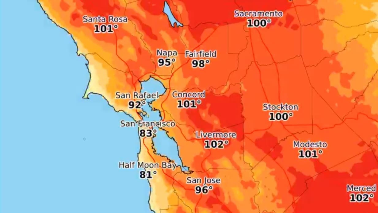 Alerta por ola de calor e incendios: prevén temperaturas de 105° F este fin de semana en el norte de California