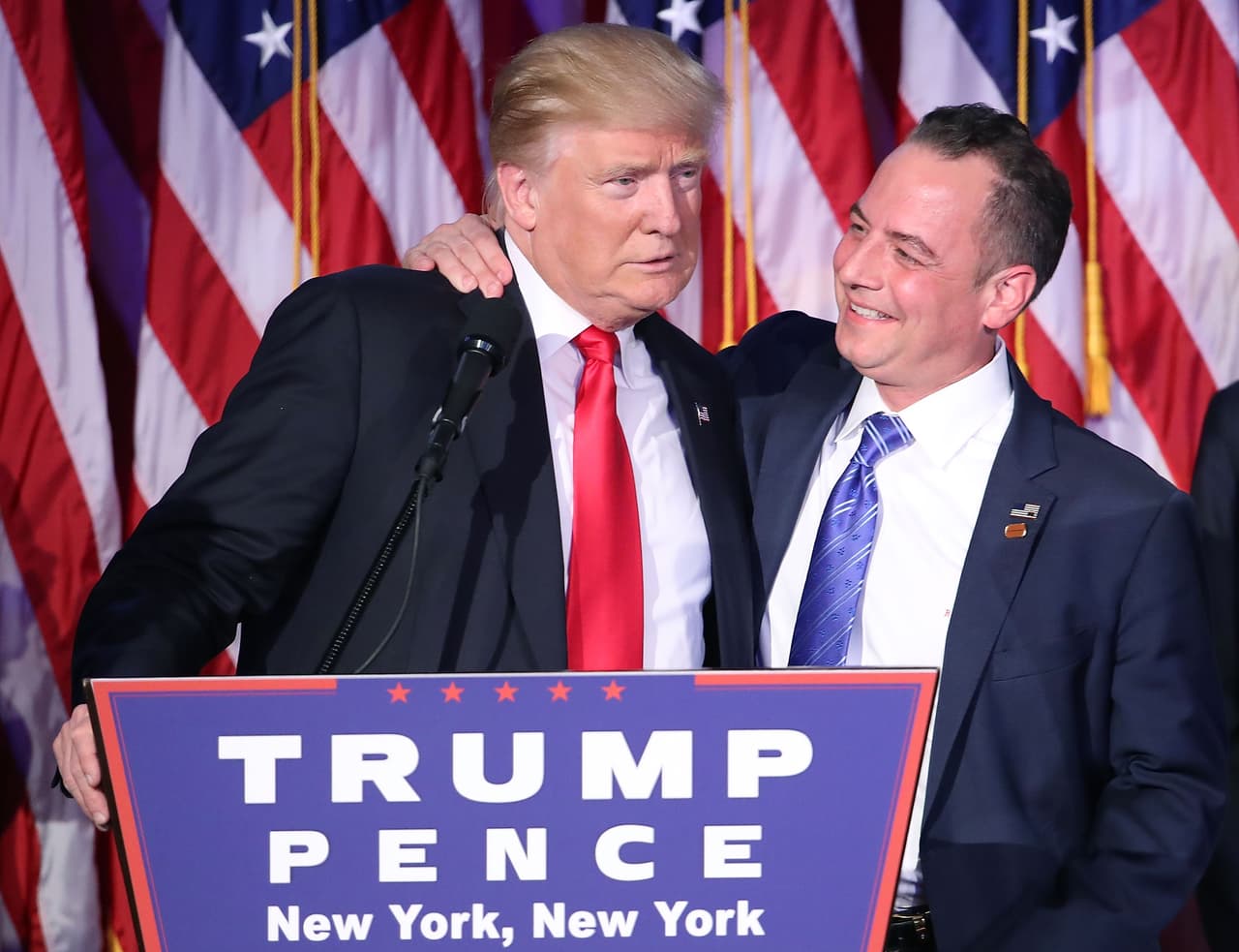 Donald Trump y Reince Priebus en un momento de la campaña 2016