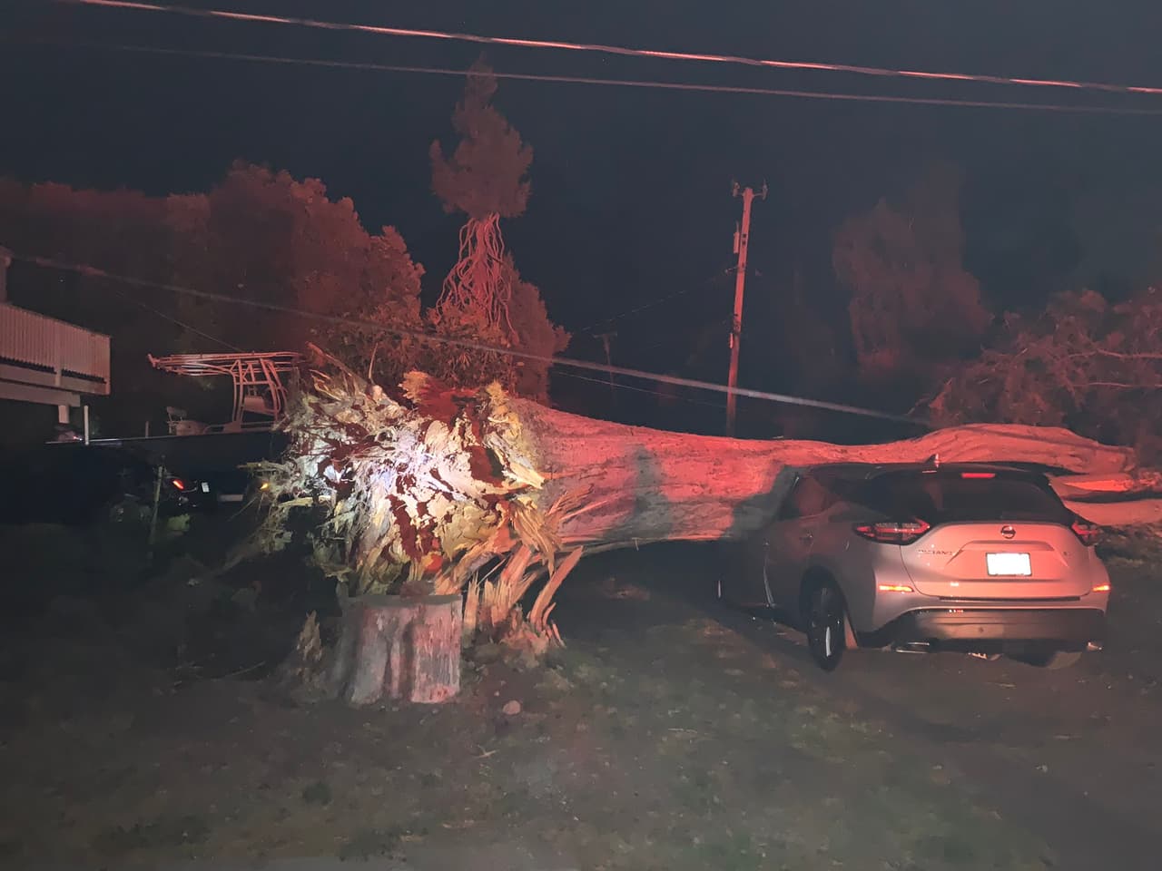 Un equipo de PG&E acudió al lugar y removió las los cables eléctricos que cayeron.