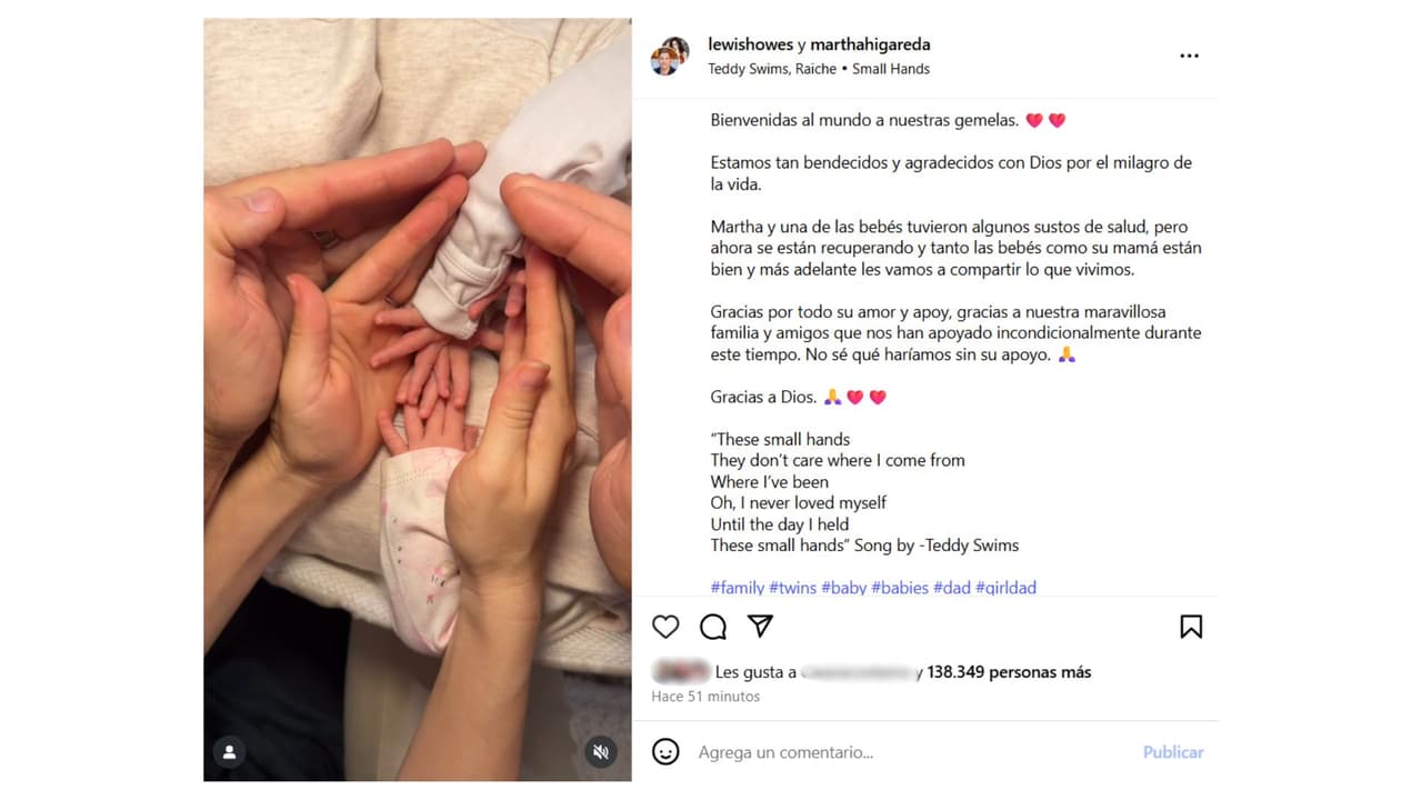 Así anunciaron el nacimiento de sus gemelas.