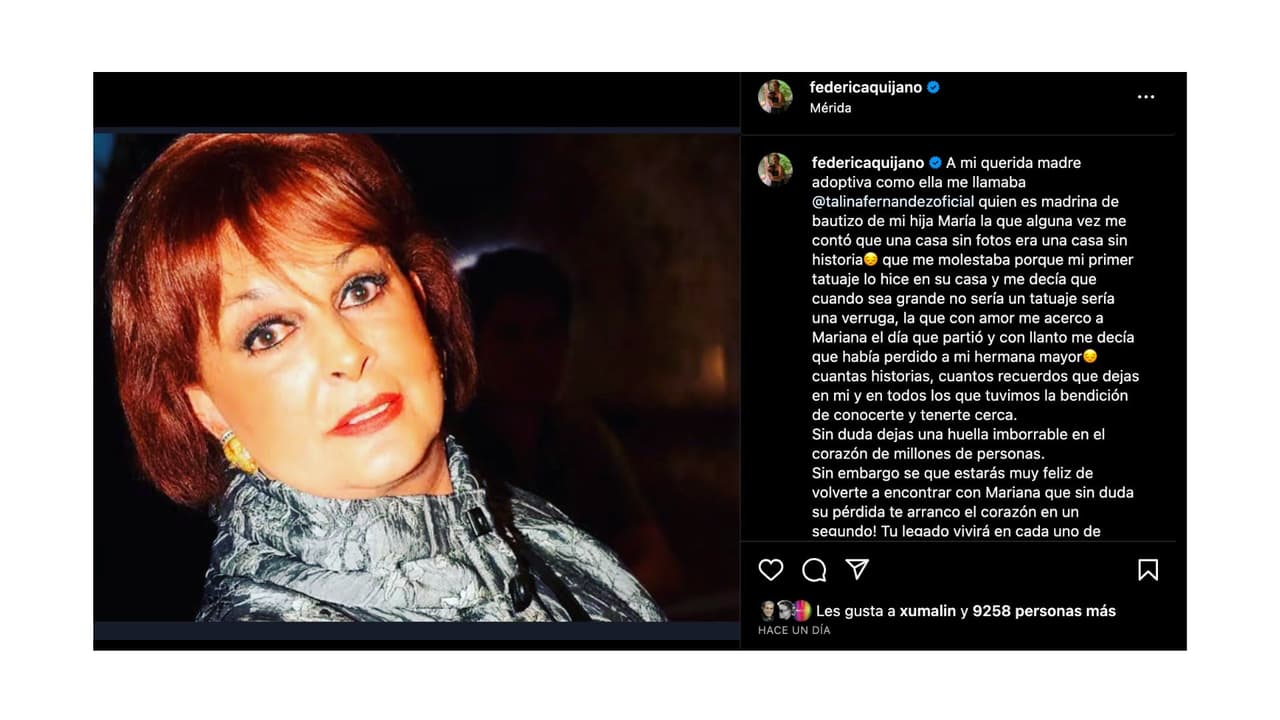 Así se despidió Federica Quijano de su "mamá adoptiva".