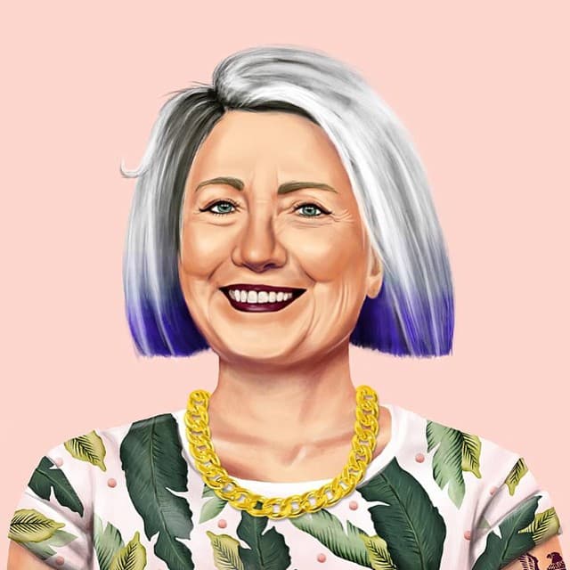 Así, por ejemplo, le dio a Hillary Clinton un ‘look granny’ con mechas moradas que muchas famosas envidiarían.