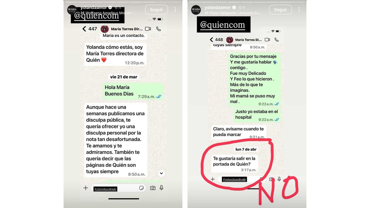 Yolanda Andrade rechazó aparecer en la portada de Quién.