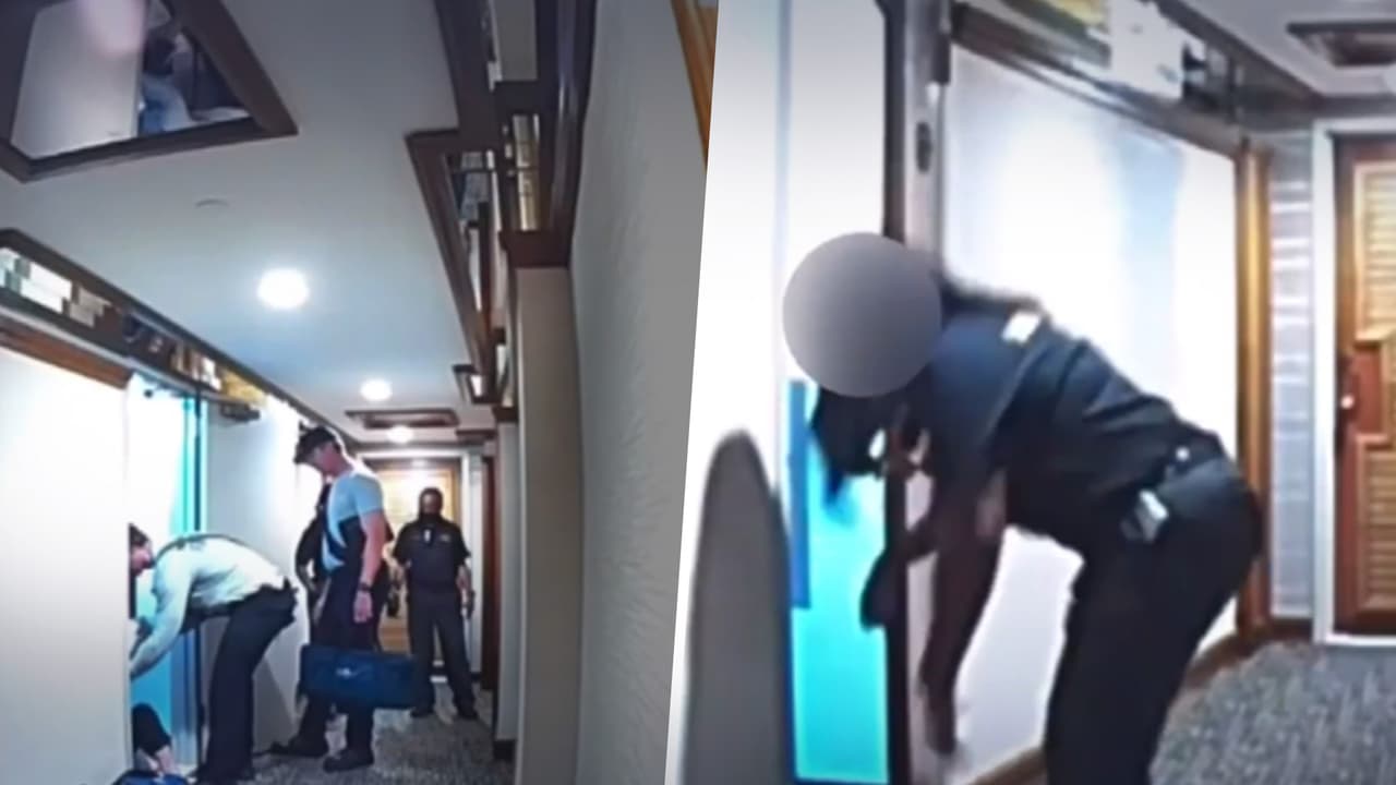 Todo quedó en video: guardia de seguridad roba a mujer mientras los paramédicos la atendían