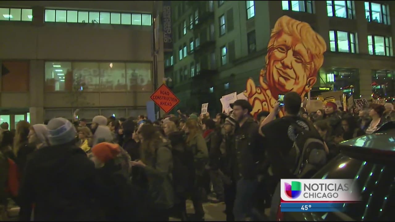 Arrestan a cinco personas en la manifestación en Chicago contra el triunfo de Donald Trump