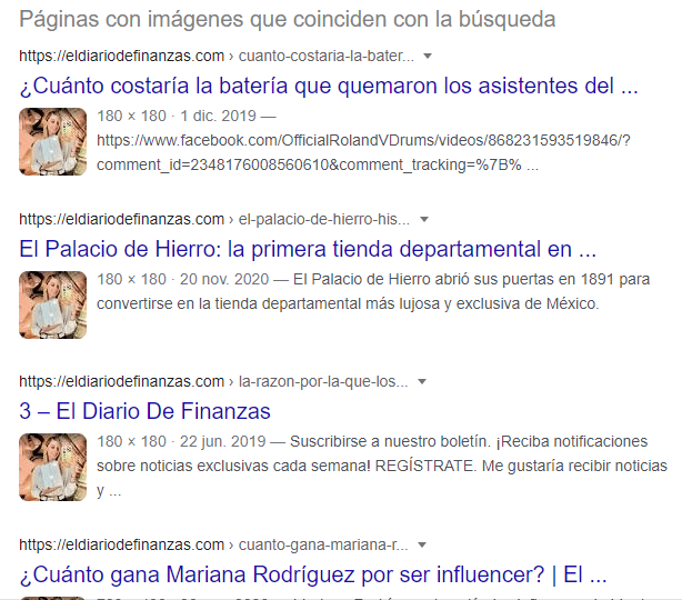 Captura de pantalla tomada de la búsqueda inversa de Google el 4 de febrero de 2021.