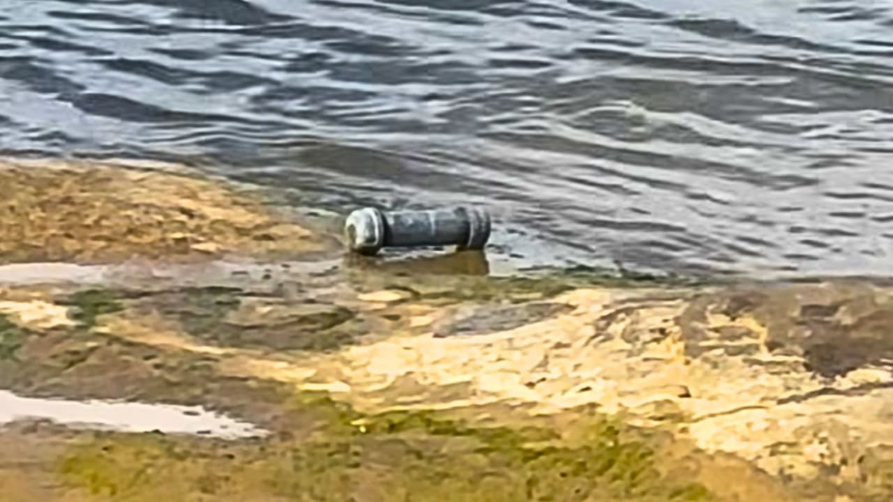 La bomba casera fue encontrada cerca de la orilla de Lake Lewisville, según autoridades.