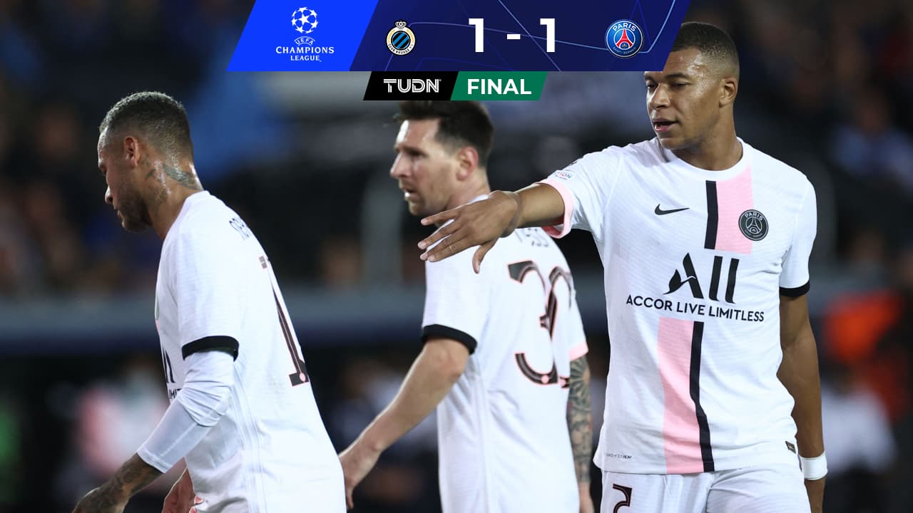 ¡Decepciona la MNM! PSG apenas empata con el Brujas en Champions