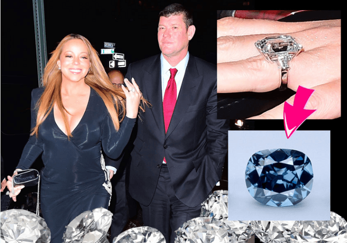 Después se dio a conocer que James le había dado el anillo de compromiso a Mariah, una piedra preciosa con valor de $7.5 millones de dólares.