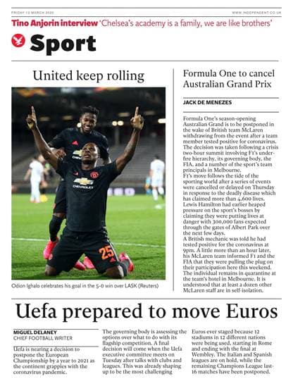 La prensa en el mundo deportivo reacciona ante la inminente crisis que se vive a causa del COVID-19 ¡Así las portadas en los diarios deportivos más importantes!