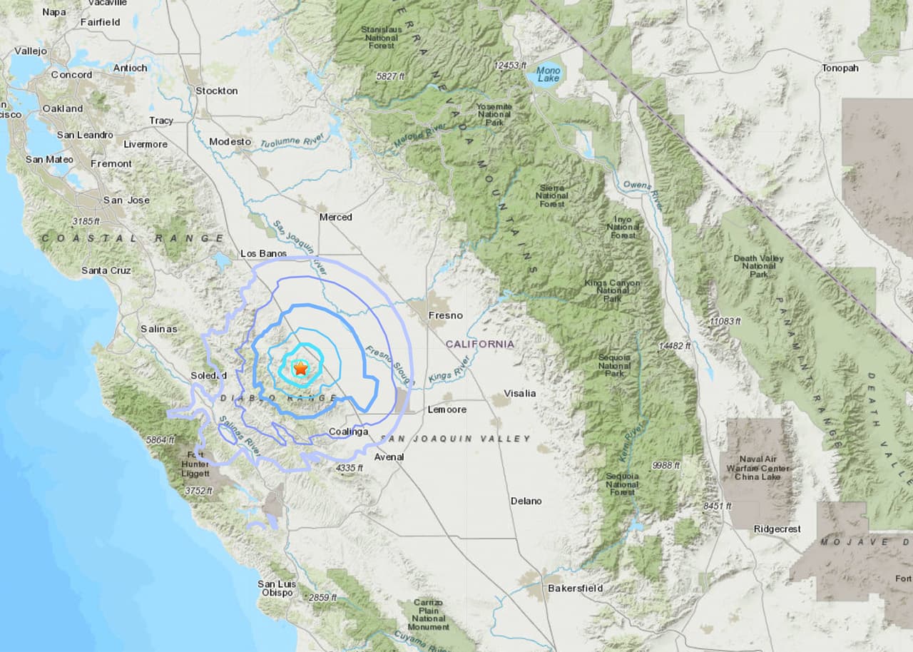 Sismo de mediana intensidad sacude el oeste del Valle de San Joaquín