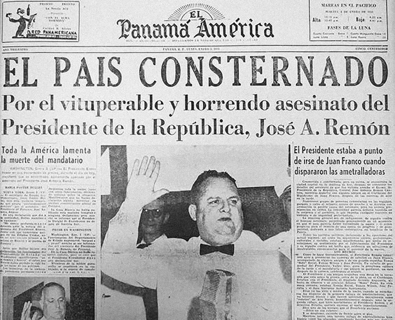 <b>José Antonio Remón Cantera, presidente de Panamá.</b>
<br>
<br>Asumió el cargo en 1952. 
<a href="https://www.ecured.cu/Jos%C3%A9_Antonio_Rem%C3%B3n_Cantera"><u>Tras una conspiración organizada en su contra</u></a>, fue asesinado el dos de enero de 1955, a los 47 años.
