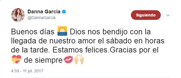Danna García ya se convirtió en mamá