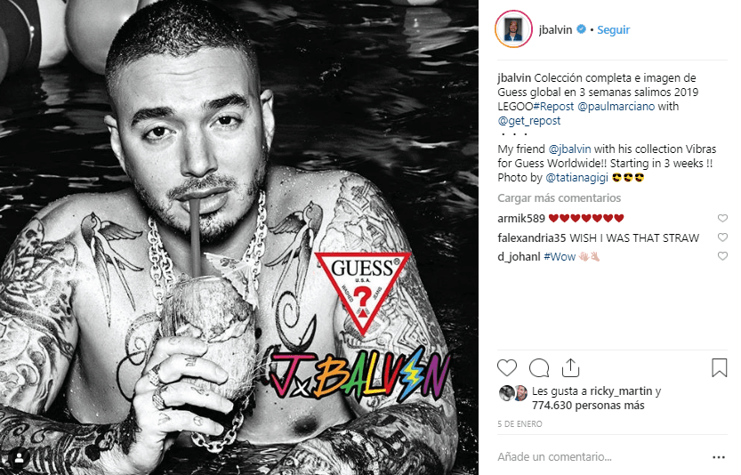 Los precios de las prendas (tops, sudaderas, pantalones, shorts, lentes de sol y hasta trajes de baño) van de los 12 a los 198 dólares y 
<b><a href="https://shop.guess.com/en/catalog/browse/lifestyle/j-balvin/?cmp=afc-96525&utm_source=96525&utm_medium=affiliate&utm_content=8-12165&clickId=2599922034">pueden adquirirse en establecimientos Guess y por internet</a></b>.