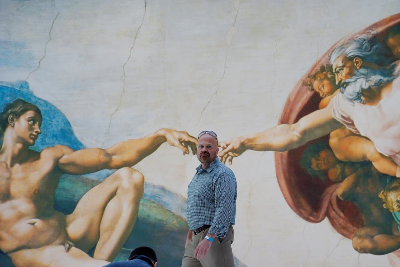 Otras de las obras recreadas son 'La creación de Eva', 'David y Goliat' y 'El sacrificio de Noé'. Permanecerán en Oculus durante un mes. (Lucas Jackson/Reuters)