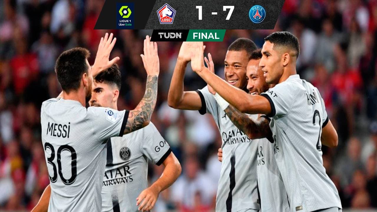 Con goles de Mbappé, Messi y Neymar, el PSG aplastó al Lille