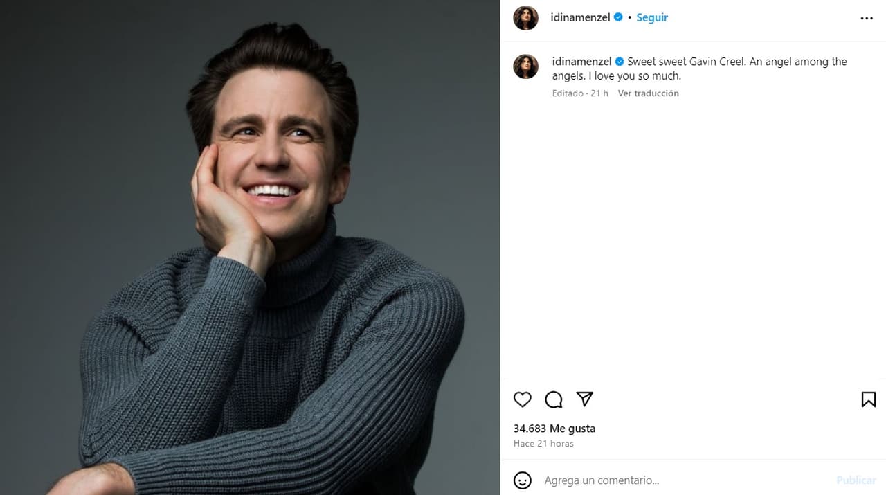 Idina Menzel despidió así a Gavin Creel.