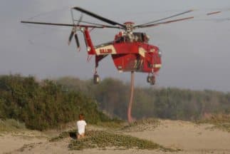 Trabajan contra los incendios activos en California