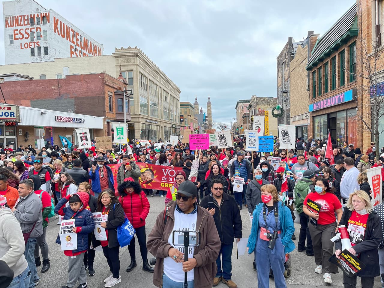 Miles de inmigrantes marcharon el 1 de mayo 'decepcionados' por falta de una reforma migratoria