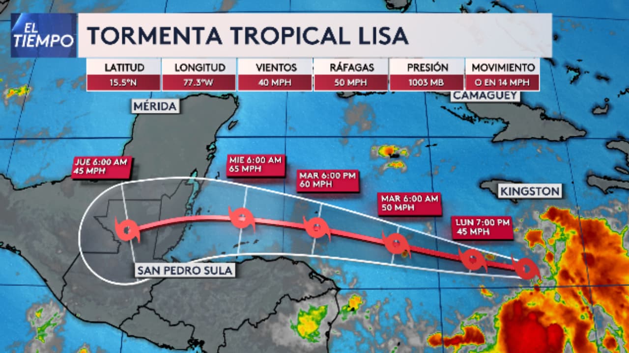 Se formó la tormenta tropical Lisa en el Caribe, esta es su posible trayectoria