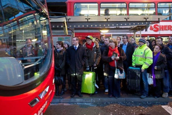Mucha gente tuvo incluso dificultades esta mañana para tomar autobuses.