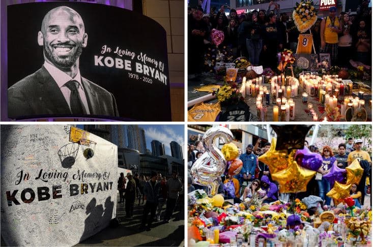 Último día de homenajes a Kobe Bryant fuera del Staples Center
