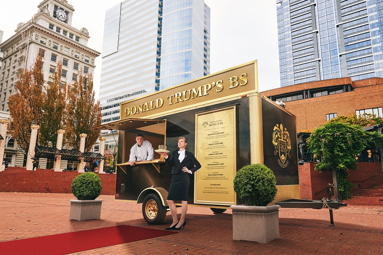 En Portland este 'food truck' de lujo repartió sándwiches anti Trump 