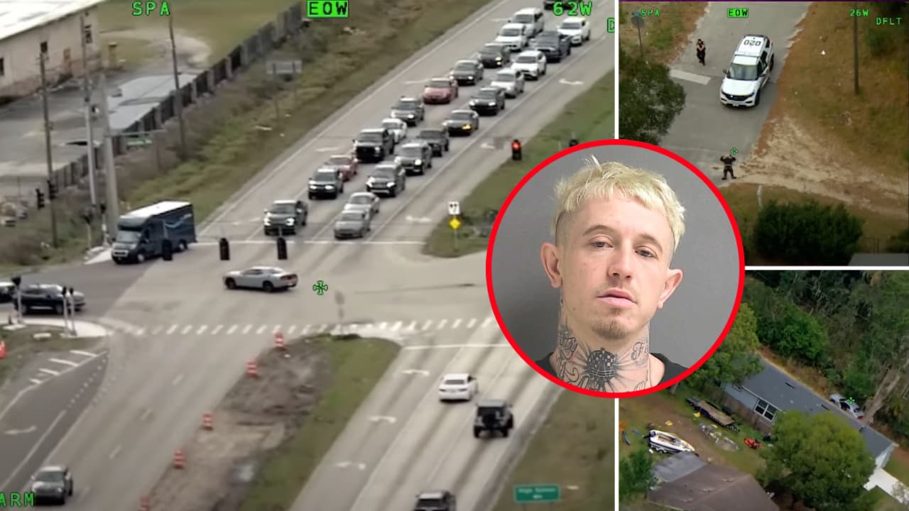 Sospechoso se rinde tras persecución con helicóptero y unidades caninas en DeLand 