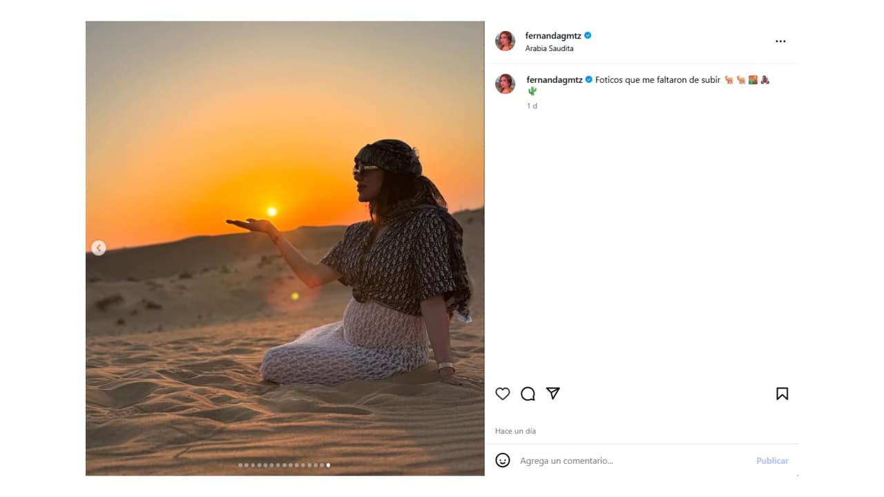 Así presumió Fernanda Gómez su embarazo en Arabia Saudita.