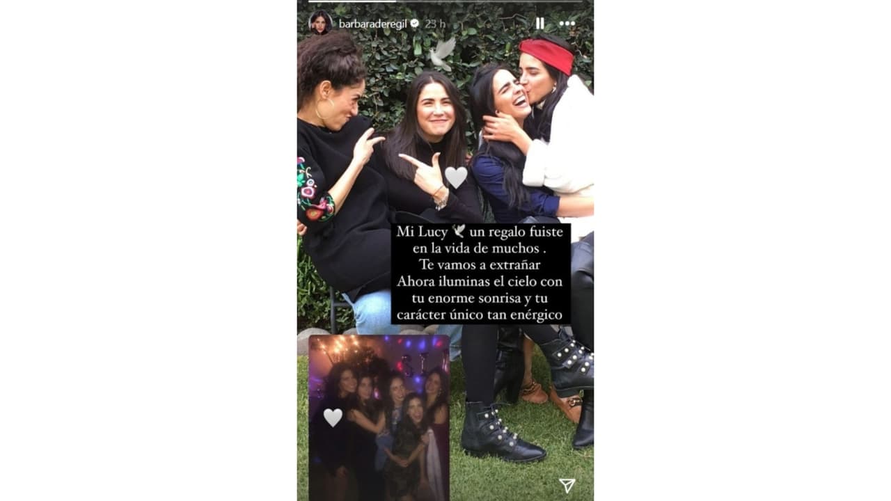 Bárbara de Regil de luto se despide de su amiga Lucy.