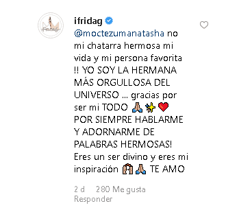 Sus palabras fueron bien recibidas por Frida Sofía, quien la llamó su "persona favorita".
