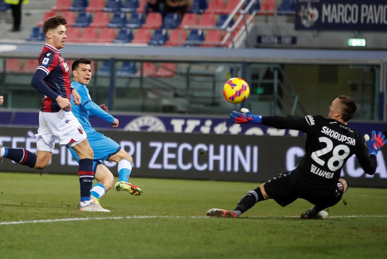 Con dos anotaciones del mexicano Hirving Lozano (20', 47'), el Napoli se lleva la victoria sobre Bologna durante la Jornada 22 y se posicionan terceros en la tabla de la Serie A.