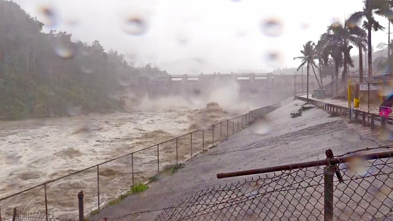 Así luce la represa Carraizo tras la apertura de sus compuertas por el paso de Isaías