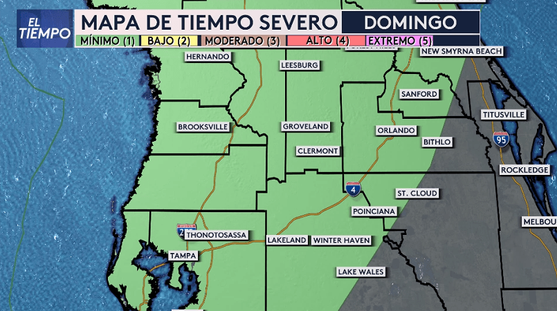 Mapa de tiempo severo.