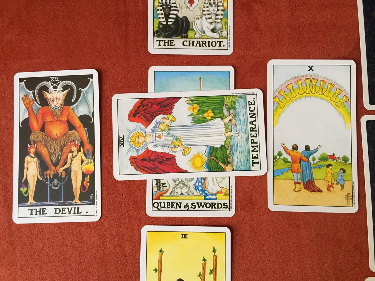 Hay quienes intercambian las posiciones 5 y 6 (o sea, invirtiendo pasado a la izquierda y futuro probable a la derecha). Todo suele depender del lector y su forma específica de interpretar la cruz celta.