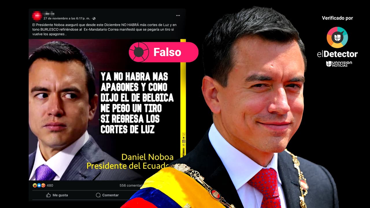 Es falso que el presidente de Ecuador dijo que se “pegaría un tiro” si no se acaban los apagones en el país en diciembre de 2024