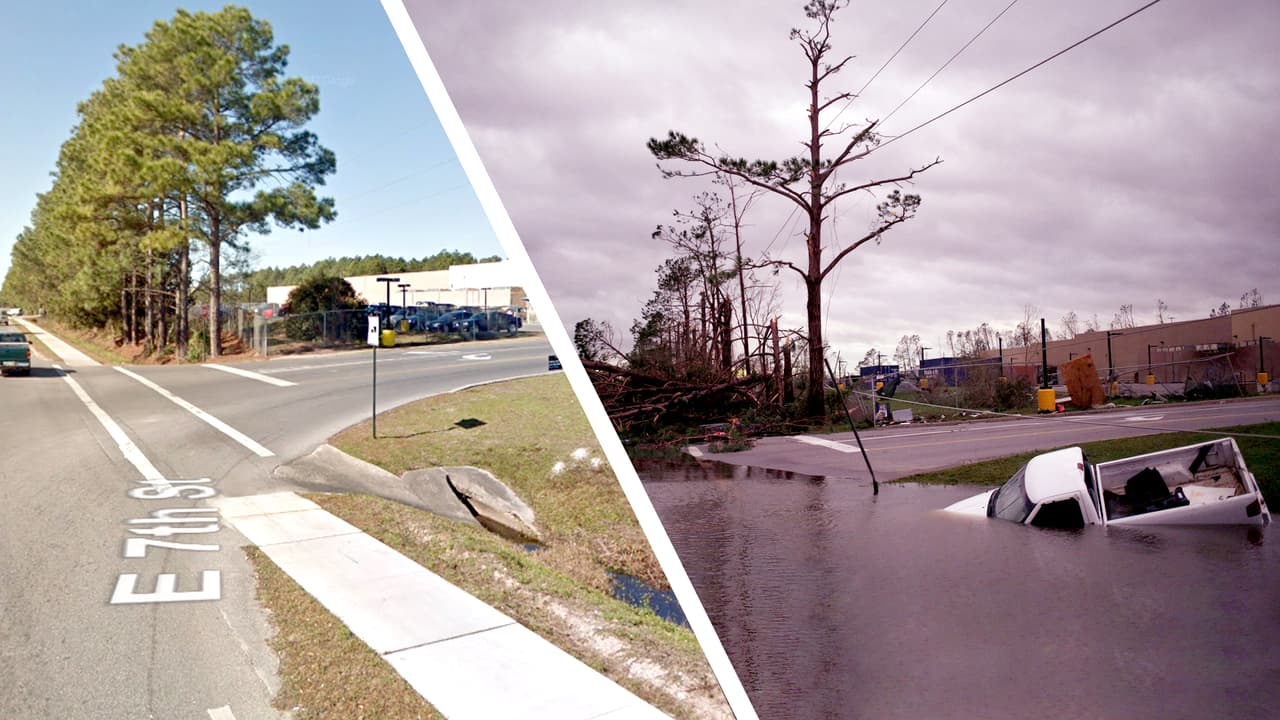 Fotografías interactivas: el antes y después del paso del huracán Michael por el Panhandle de Florida