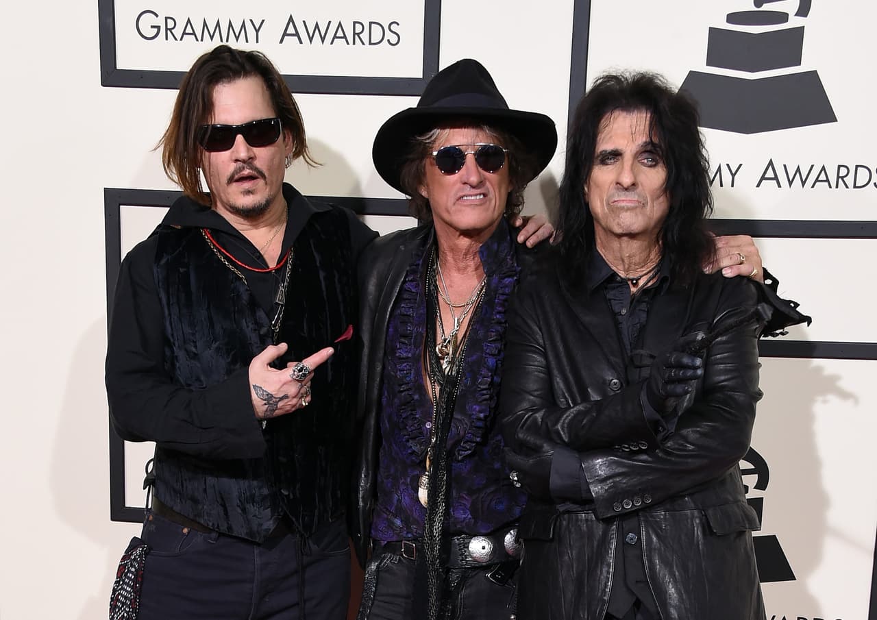Johnny Depp, Joe Perry y Alice Cooper.