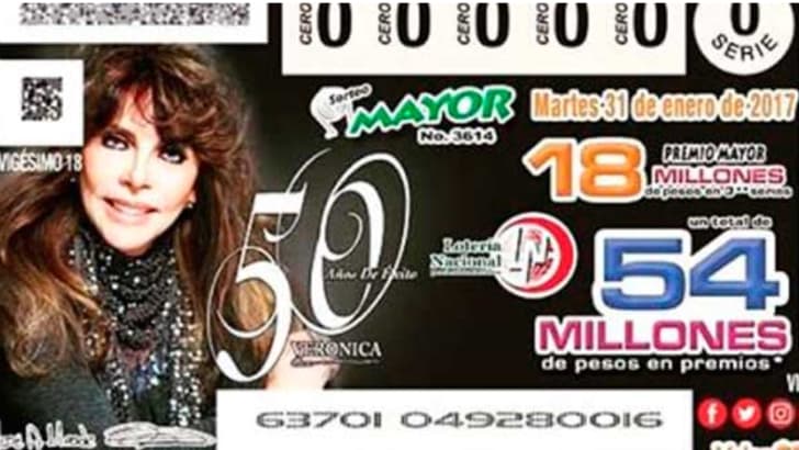 "Que la Vero te acompañe": en venta los billetes de lotería en tributo a los 50 de Verónica Castro 