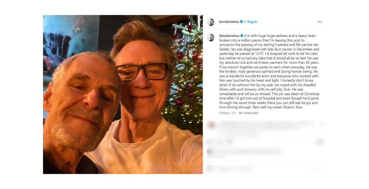 Así se despidió Ben Daniels, de su esposo, el actor de Game of Thrones, Ian Gelder.