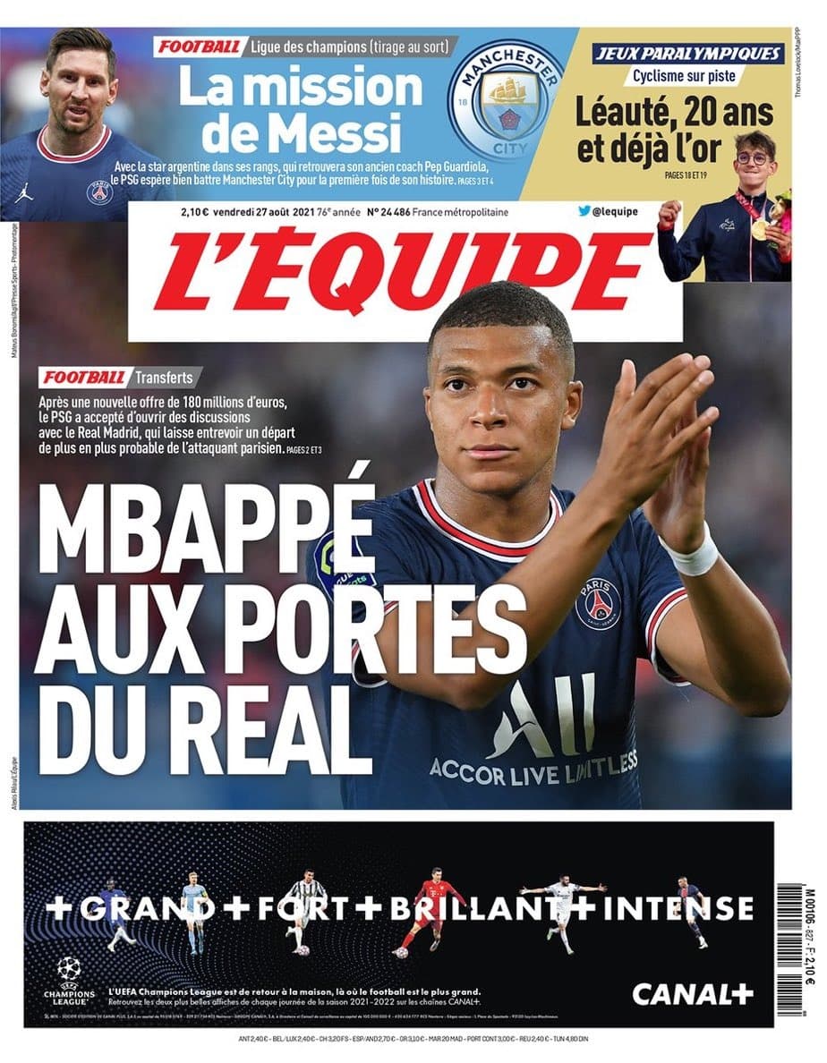 Tanto Cristiano Ronaldo como Kylian Mbappé han pedido la salida a sus respectivos clubes.El astro portugués quieres salir de la Juventus y el Manchester City es el equipo que le está abriendo sus puertas, mientras Mbappé quiere salir del PSG para cumplir su sueño de jugar en el Real Madrid. No olvidemos que el mercado de fichajes cierra sus puertas el próximo 31 de agosto.