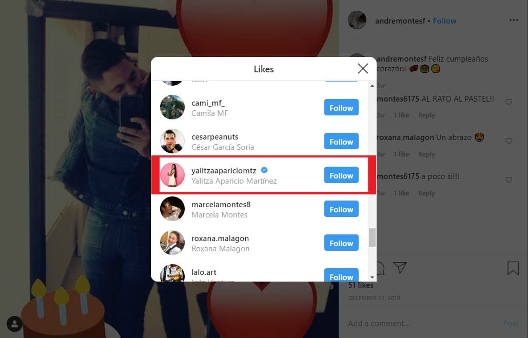 Un par de esas publicaciones en Instagram 'le gustaron' a la intérprete de Cleo.