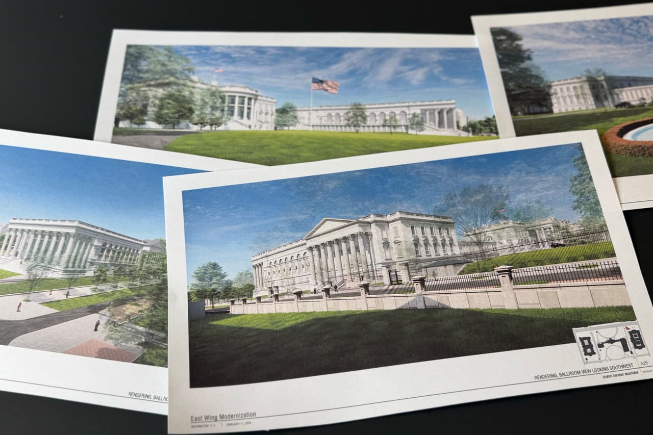 El martes 31 de marzo de 2026 se tomaron fotografías de las representaciones artísticas del nuevo Ala Este y el Salón de Baile de la Casa Blanca.